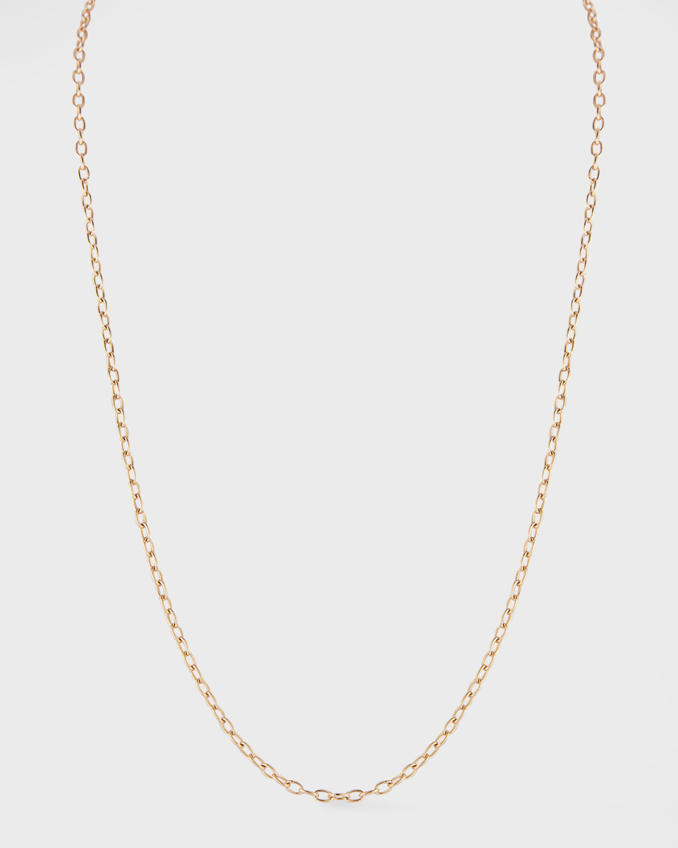 18K Rose Gold Chain Necklace, 24"L